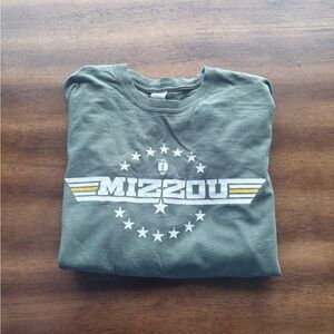 Green Mizzou Football Graphic T-Shirt